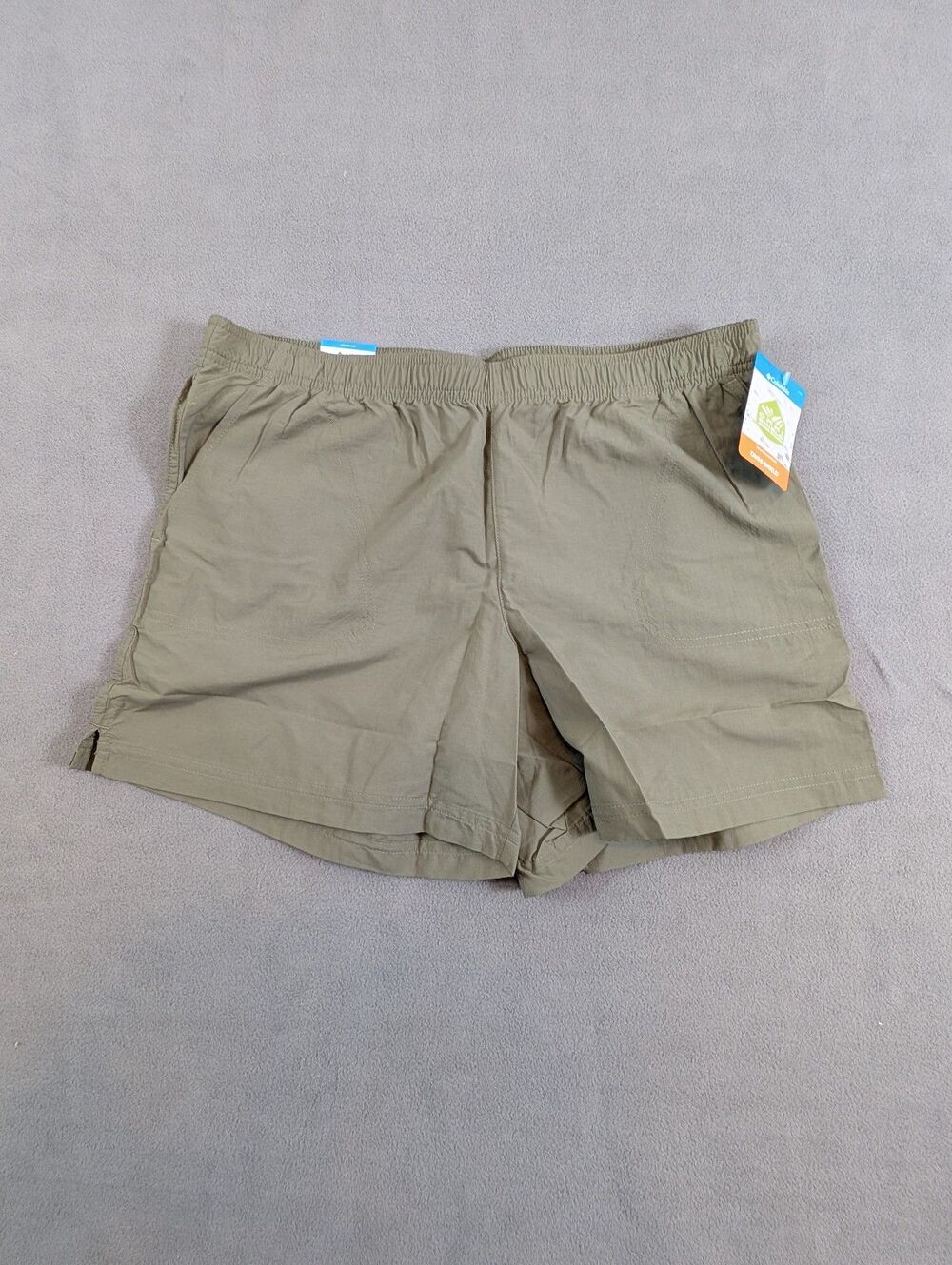 Women’s Columbia Sandy River Shorts II Large L New 5" Inseam Stone Green Omni